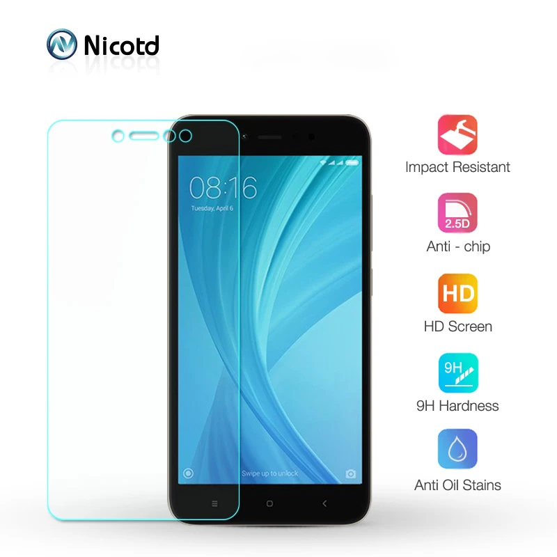 Nicotd 9H Tempered Glass For Xiaomi Redmi Note 5A prime 5