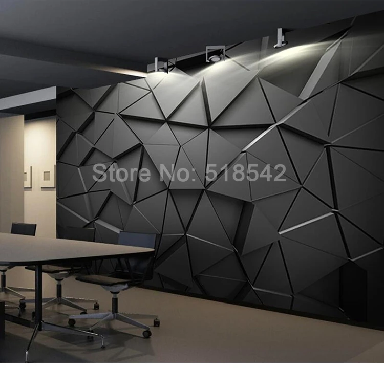 Пользовательские Настенные обои 3D стерео геометрический треугольник Искусство Настенная живопись гостиная спальня ТВ фоновые обои для