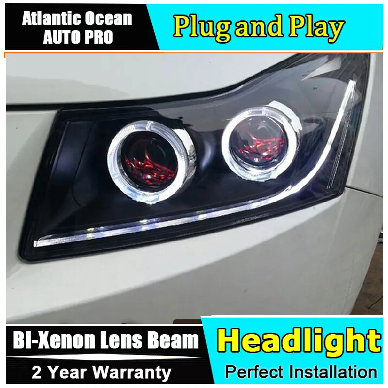 

Auto.Pro Car Styling for Chevrolet Cruze LED Headlights Signal Angel Eye DRL Lens Double Beam HID KIT Xenon bi xenon lens