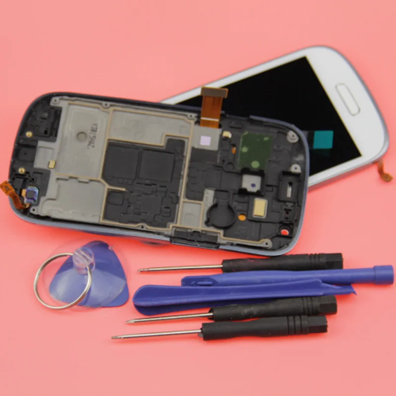 Для Samsung Galaxy S3 Mini i8190 GT-i8190 для ЖК-дисплей + сенсорный экран дигитайзер с рамкой 2