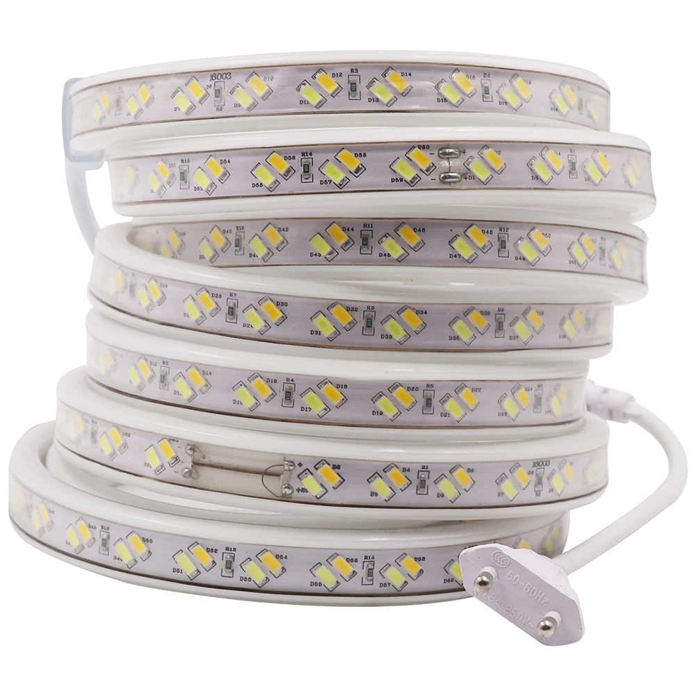 Водонепроницаемая светодиодная лента SMD 5730 220 В два цвета|led strip 220v|strips 220vled |