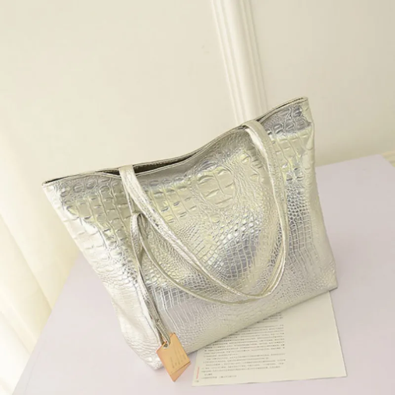 wristlet beads Brand Fashion Casual Women Shoulder Bags Silver Gold Black Crocodile Handbag PU Leather Female Big Tote Bag Ladies Hand Bags Sac small crossbody bag