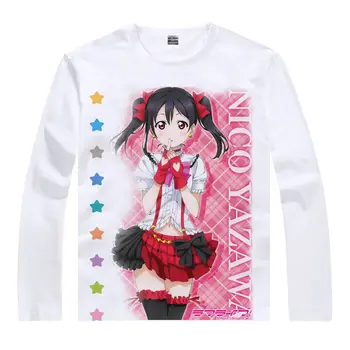 

love live T-Shirt Maki Nishikino Shirt couple Long t-shirts Anime characters Quick Drying Casual Long sleeve t-shirt Janpanese a