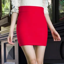 Женская юбка эластичная облегающая мини красная летняя приталенная с высокой талией Новинка