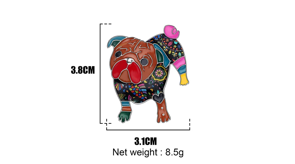 WEVENI сплав эмаль уникальный Мопс броши в форме собаки Модная одежда заколка на шарф модные украшения для домашних животных для женщин девочек подарок для подростков украшение