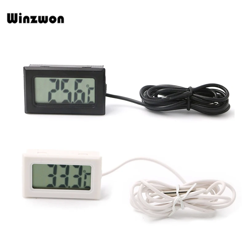 

1pcs Digital LCD Screen Fridge Freezer Thermometer Electronic Pet Aquarium Thermometers With Probe Tool