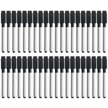 

40pcs Magnetic Dry Erase Whiteboard Markers Pens with Erasers Cap Black Ink for School Office Home Supplies