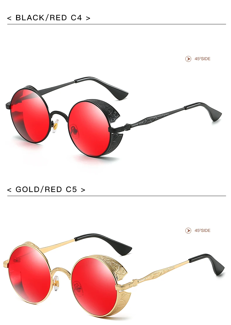 Круглые Солнцезащитные очки в металлической оправе мужской женский стимпанк модные очки Брендовая Дизайнерская обувь UV400 Винтаж зеркальные очки в стиле ретро, 885