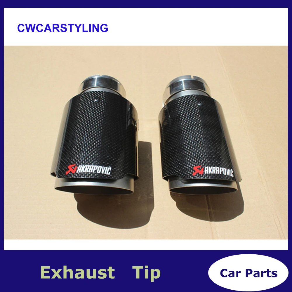 

Factory sale 101MM out glossy muffler CAR MODIFIDE MUFFLER pipe Akrapovic Carbon Fiber Exhaust Tip/Muffler Stainless Steel