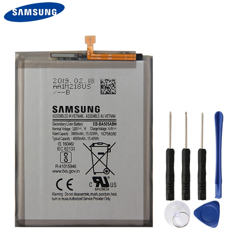 

Original Replacement Phone Battery EB-BA505ABU For Samsung Galaxy A50 A505F SM-A505F Authenic Rechargeable Battery 4000mAh