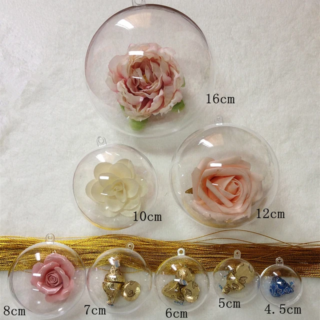 136mm Clear Plastic Fillable Ornament Balls (6 Pack)