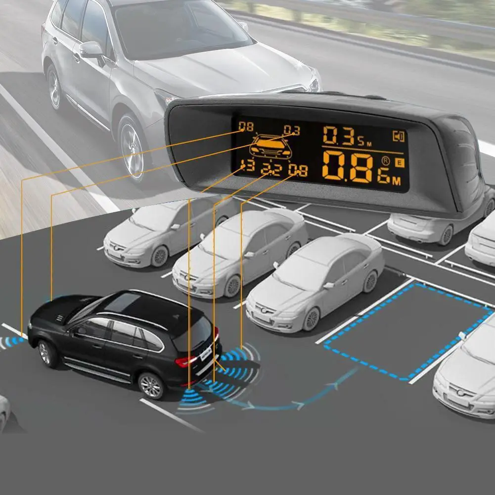 Full Digital Distance Display Reversing Radar LCD Car Parking Sensor Kit A10 With 4/6/8 Probes Parking Sensor Full Digital Distance Display Reversing Radar LCD Car Parking Sensor Kit A10 With 4/6/8 Probes Parking Sensor