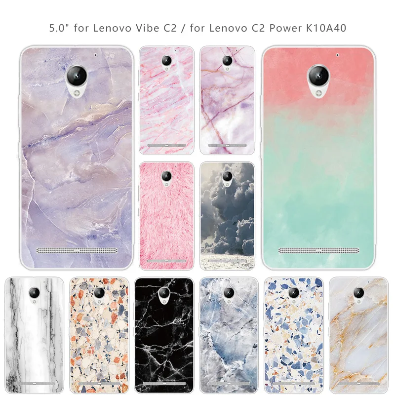 

TPU Case Coque for Lenovo Vibe C2 K10A40 Stone Back Cover Clear Soft Silicone Fundas 5.0 inch for Lenovo C2 Power Case Coque