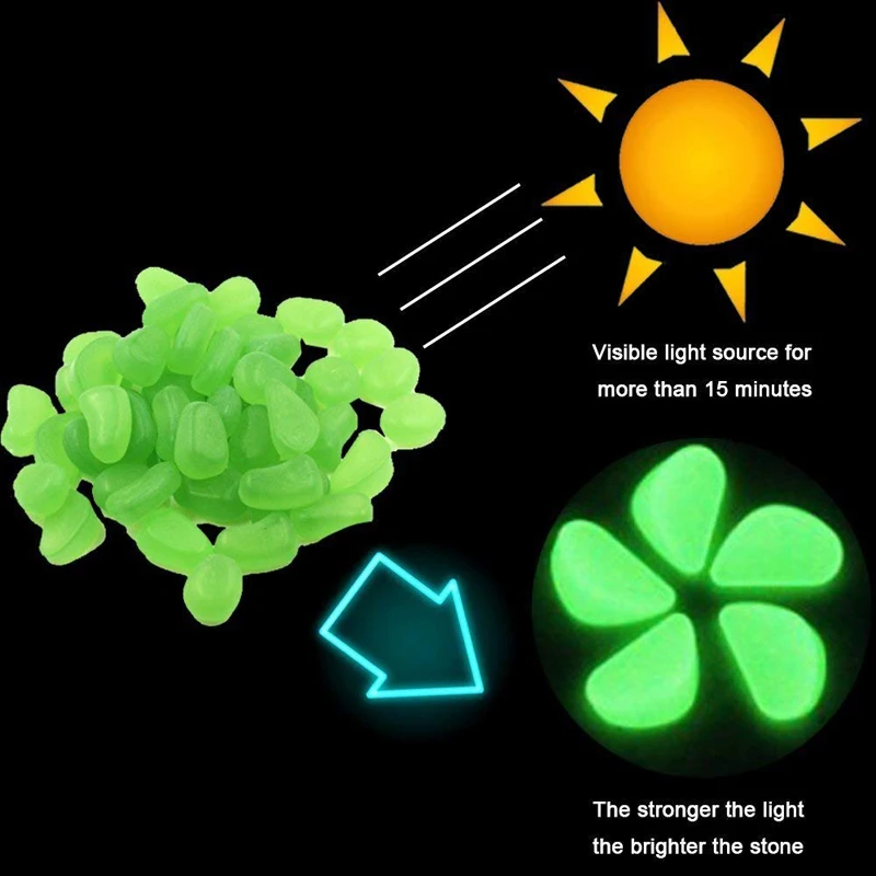 100 шт./пакет световой галечные камни светится в темноте садовые орнаменты свадебное украшение для домашнего декора вечерние товары для праздника