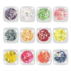 Дизайн ногтей Конфеты наклейка Shell волшебный цвет маникюр декоративные наклейки 12 цветов Нерегулярные конфетная обертка стикер ногтей