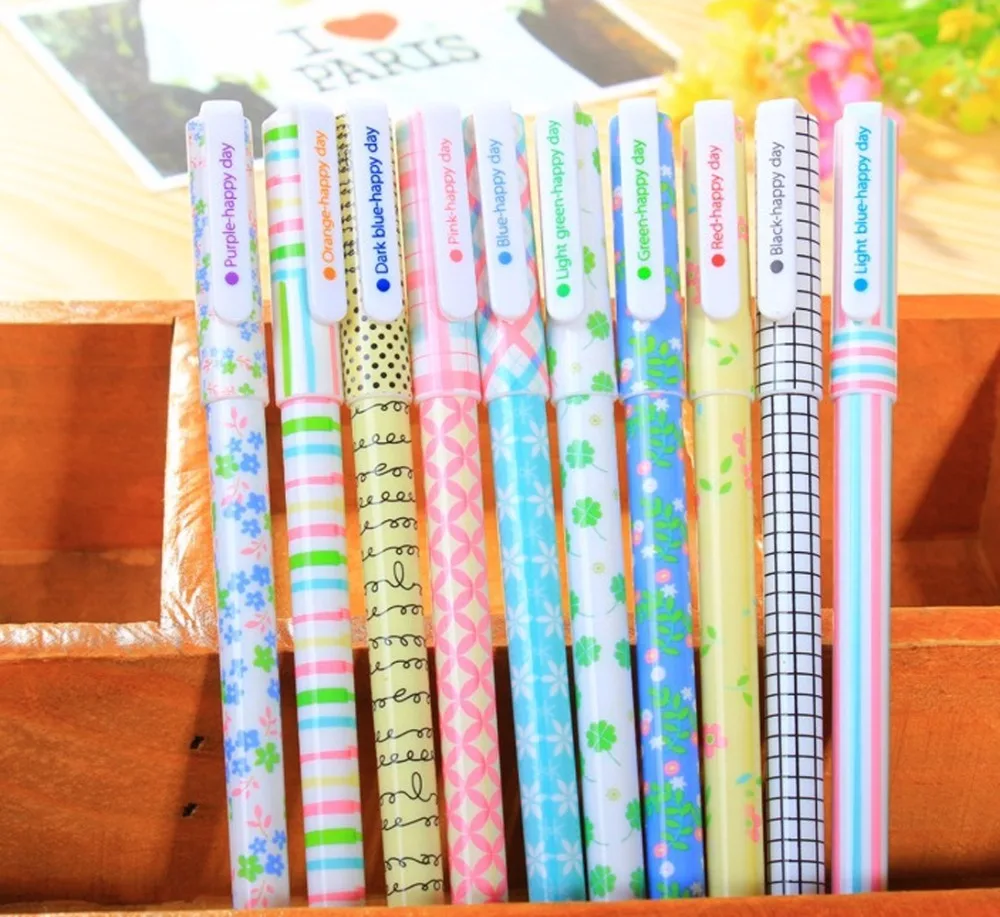 10 Different Colors Cute Gel Pen Set Non Bleed Fine Point Gel Ink Pen 0