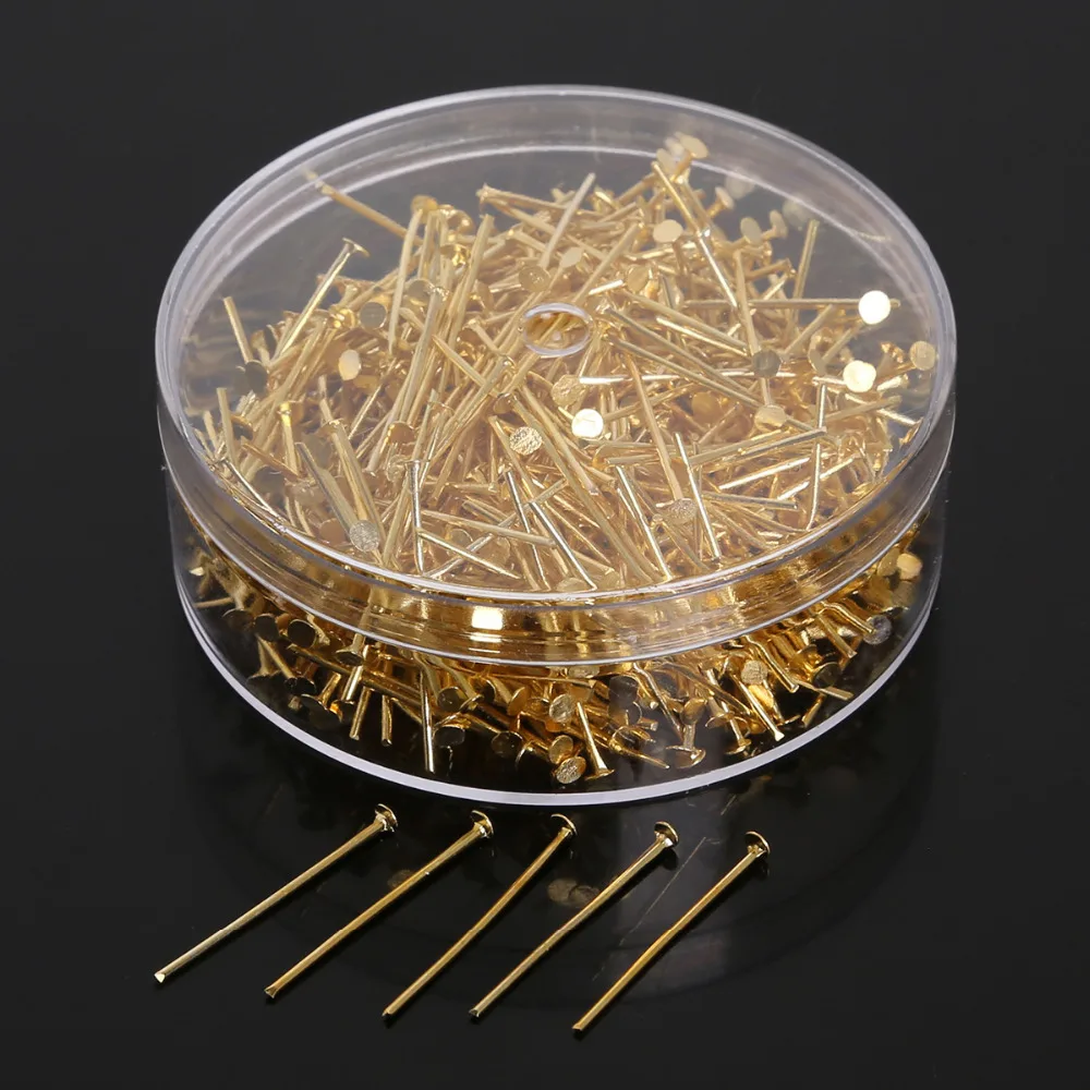 

450pcs Box Packaging 2 Different Colors Iron T Shape Pin Jewelry Beads Findings Jewelry Accessories For Jewelry DIY Size 24mm