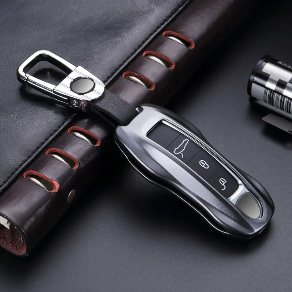 

ATOBABI 3 Buttons Aluminum Alloy Smart Auto Key Keychain Fob Cover Cases Keyless Jacket Shell For Porsche Cayenne 911 Smart Keys