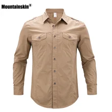 Горная кожа 5XL мужская летняя хлопковая рубашка уличная дышащая Спортивная одежда для рыбалки треккинг Туризм Кемпинг мужские рубашки VA235