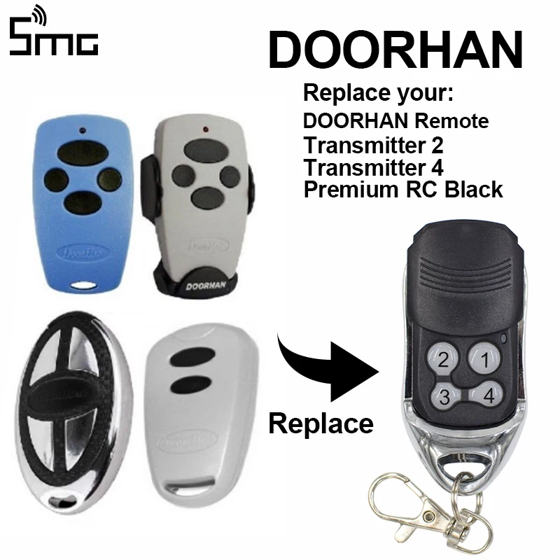 Передатчик DOORHAN 2/4 DOORHAN Premium RC Черный пульт дистанционного управления для открывания гаражных ворот, код 433