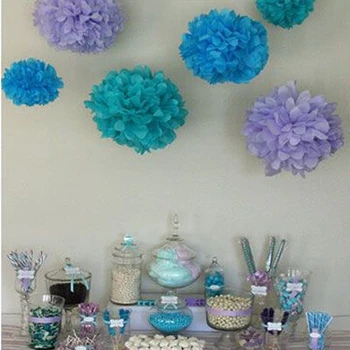 

100pcs/Lot 13cm Tissue Paper Flowers Balls Poms Minions Party Supplies Craft Supplies Wedding Decoration Centerpieces Multicolor