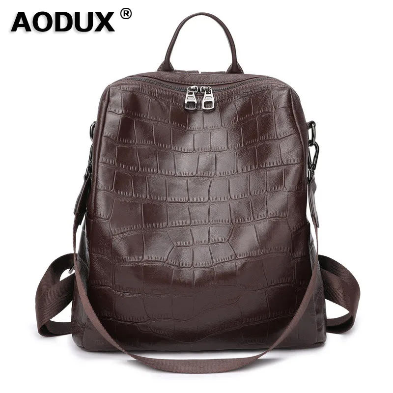 Мягкий высококачественный итальянский рюкзак Aodux 100% из телячьей шкуры женский