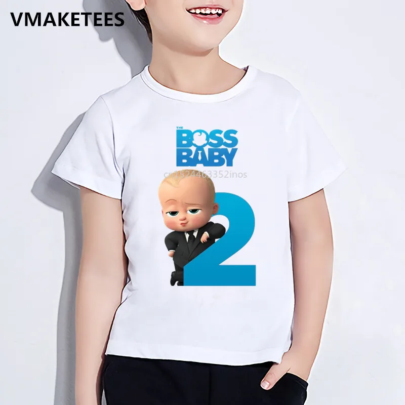 Детская футболка с принтом «Босс» Для малышей забавная повседневная одежда для мальчиков и девочек детская летняя футболка с круглым вырезом и короткими рукавами ooo5192