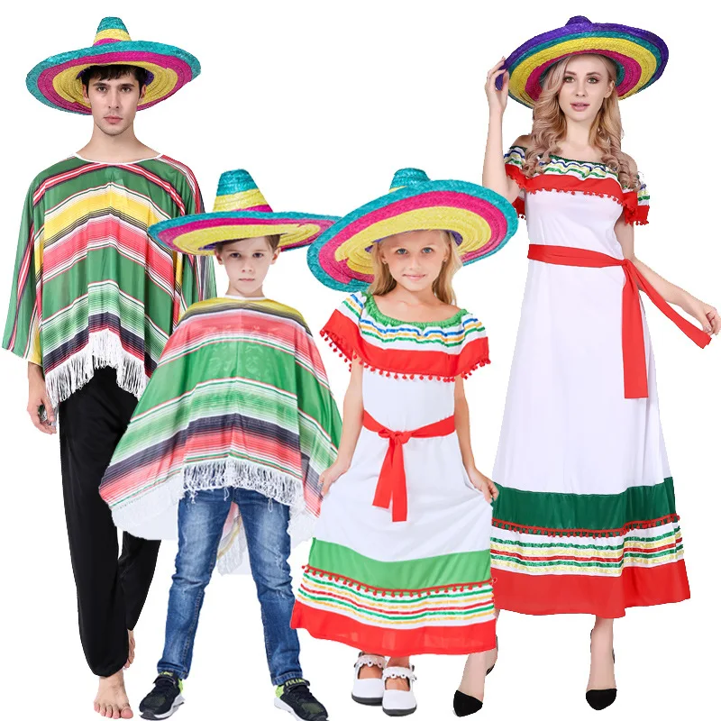 

Hot Selling Newest Festival Party COS Halloween Mexico Dress Color Mexico Fashion Show Costumes Halloween Accessories