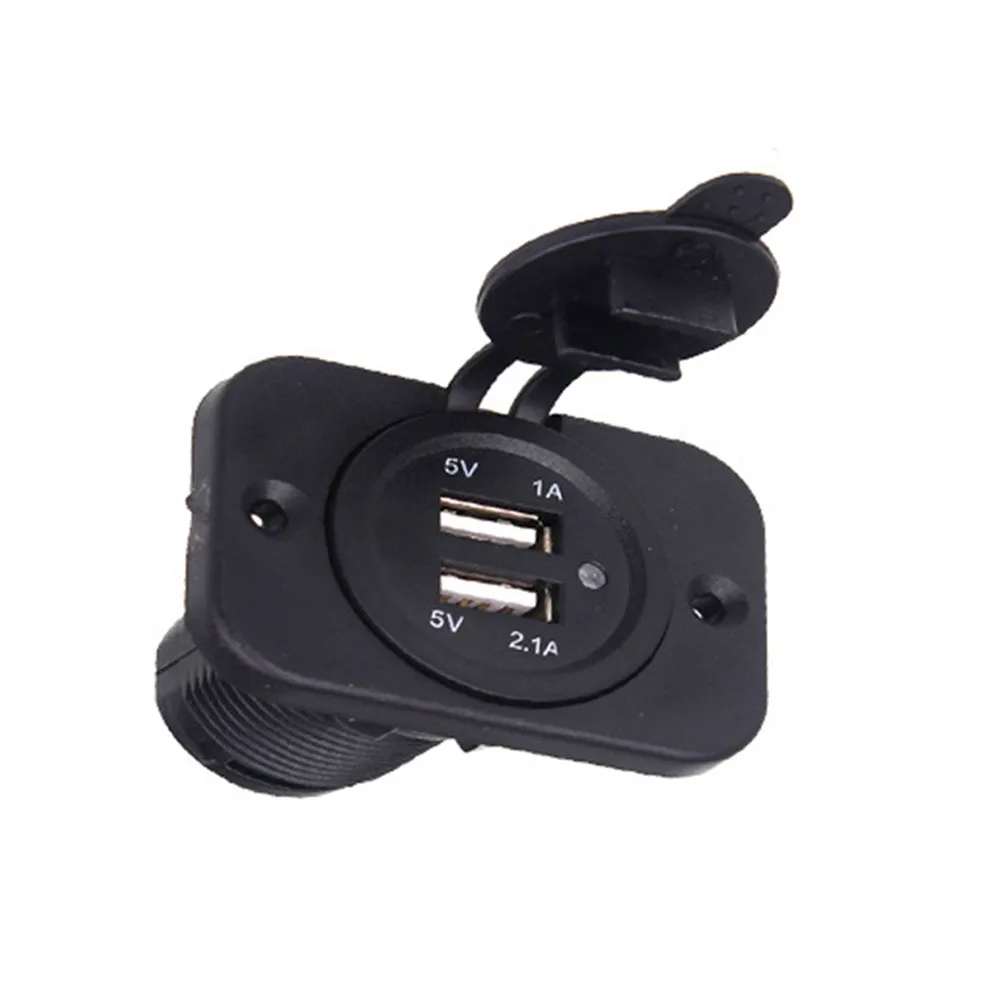 

Hot 12V Dual USB Car Charger with Panel Waterproof Power Adapter Socket Outlet for Vehicle Boat Truck Motorcycle