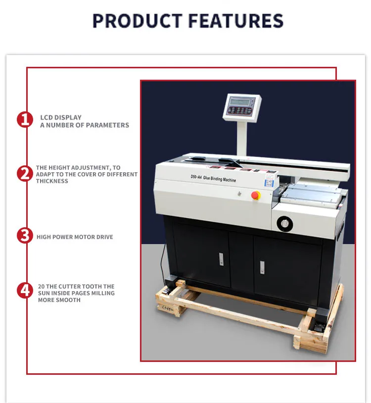 Автоматическая машина для переплета клея формата А4/А3, D50-A4 машина для переплета книг, 220 В, 50 Гц, машина для переплета клея горячего расплава толщиной 5 см