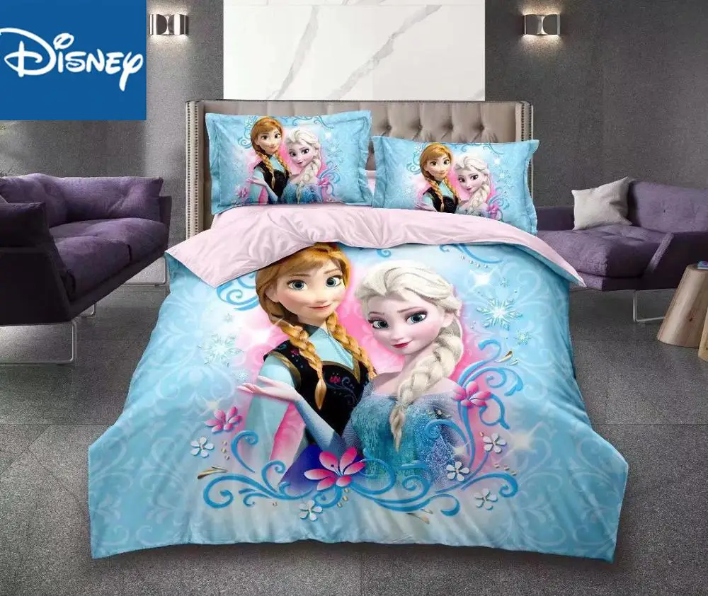 Us 33 43 24 Off Frozen Elsa Bedding Set For Girls Bed Decor Single Size Quilt Covers Bedspread 3pcs Home Textile Cartoon Promotion Discount In
