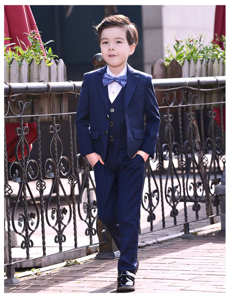 Formal Big Boys Suits For Weddings England Style Man Child Blue/black