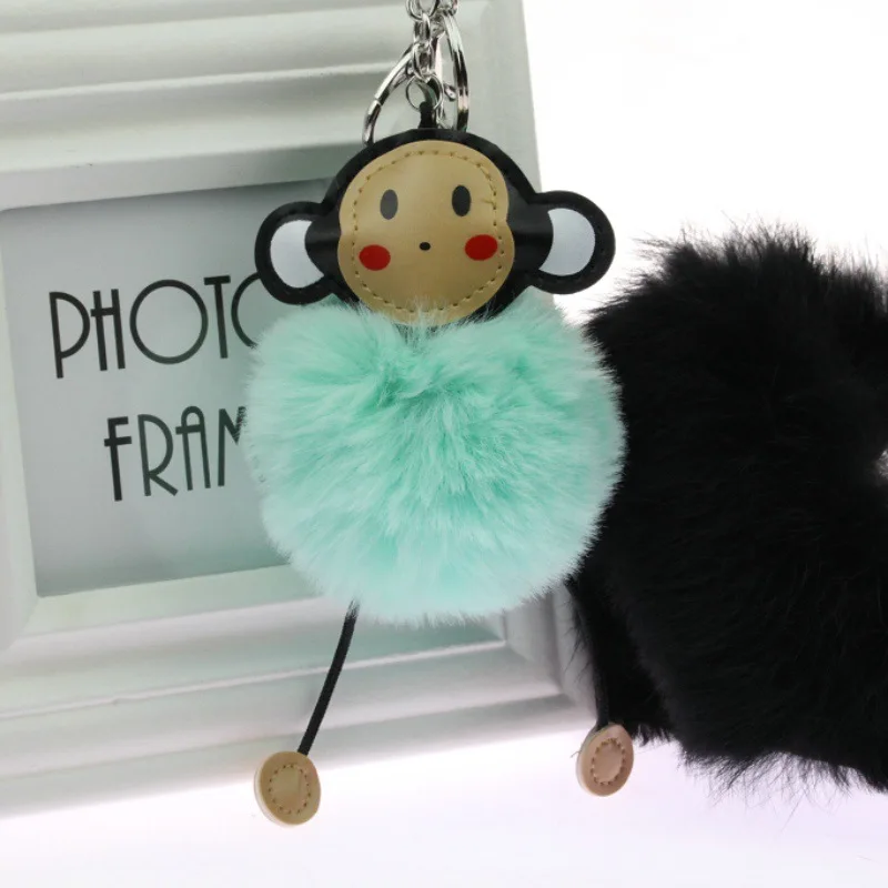 

1pcs colorful 80*80mm Clever monkey lovely key Mobile phone chaining toys Girls Bag Car buckle Plush Keychains