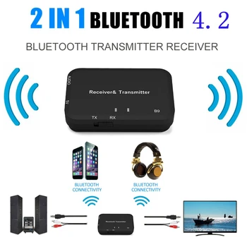 

Wireless Audio Bluetooth Transmitter Receiver 2 in 1 Adapter Stereo Audio Player with 3.5mm USB Cable For TV Home Stereo Phone
