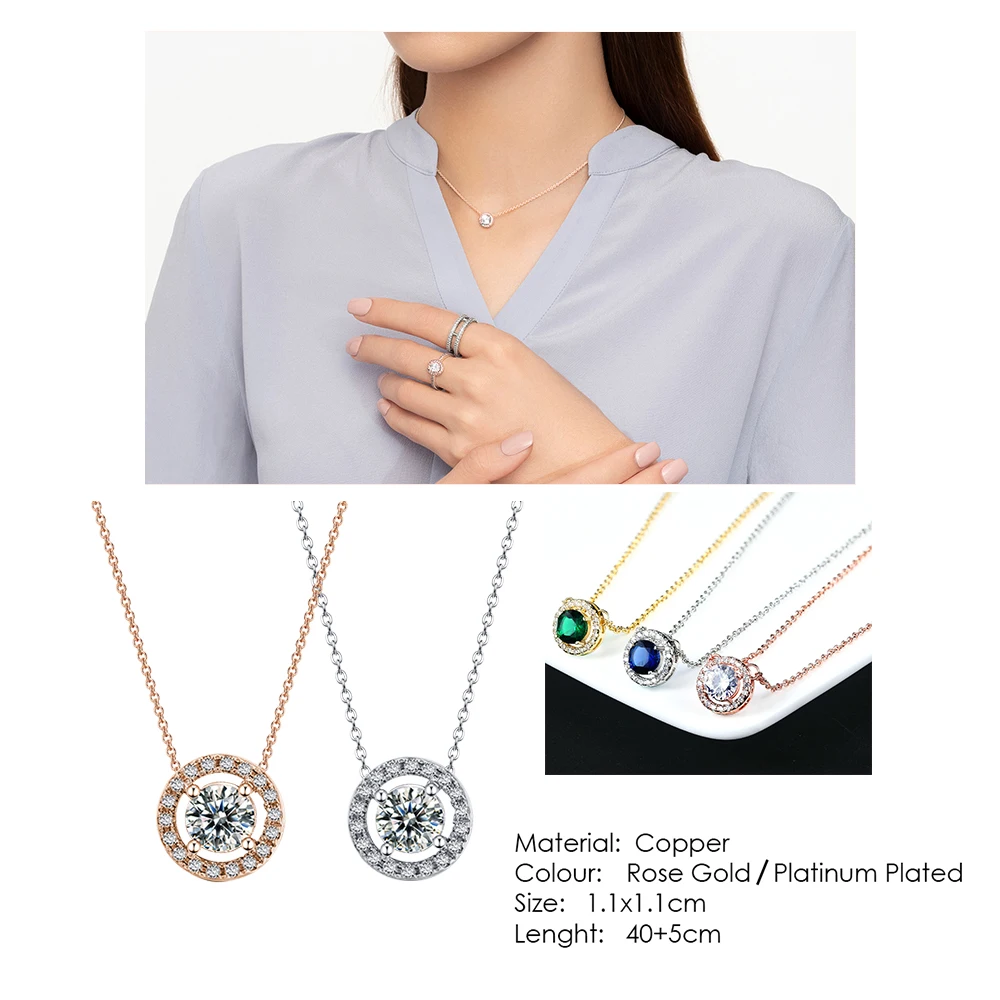 ZHOUYANG Necklaces & Pendants Jewelry For Women Silver Color Rose Gold Chain Jewellery Heart Necklace Cubic Zirconia Gift N388 - Image 6