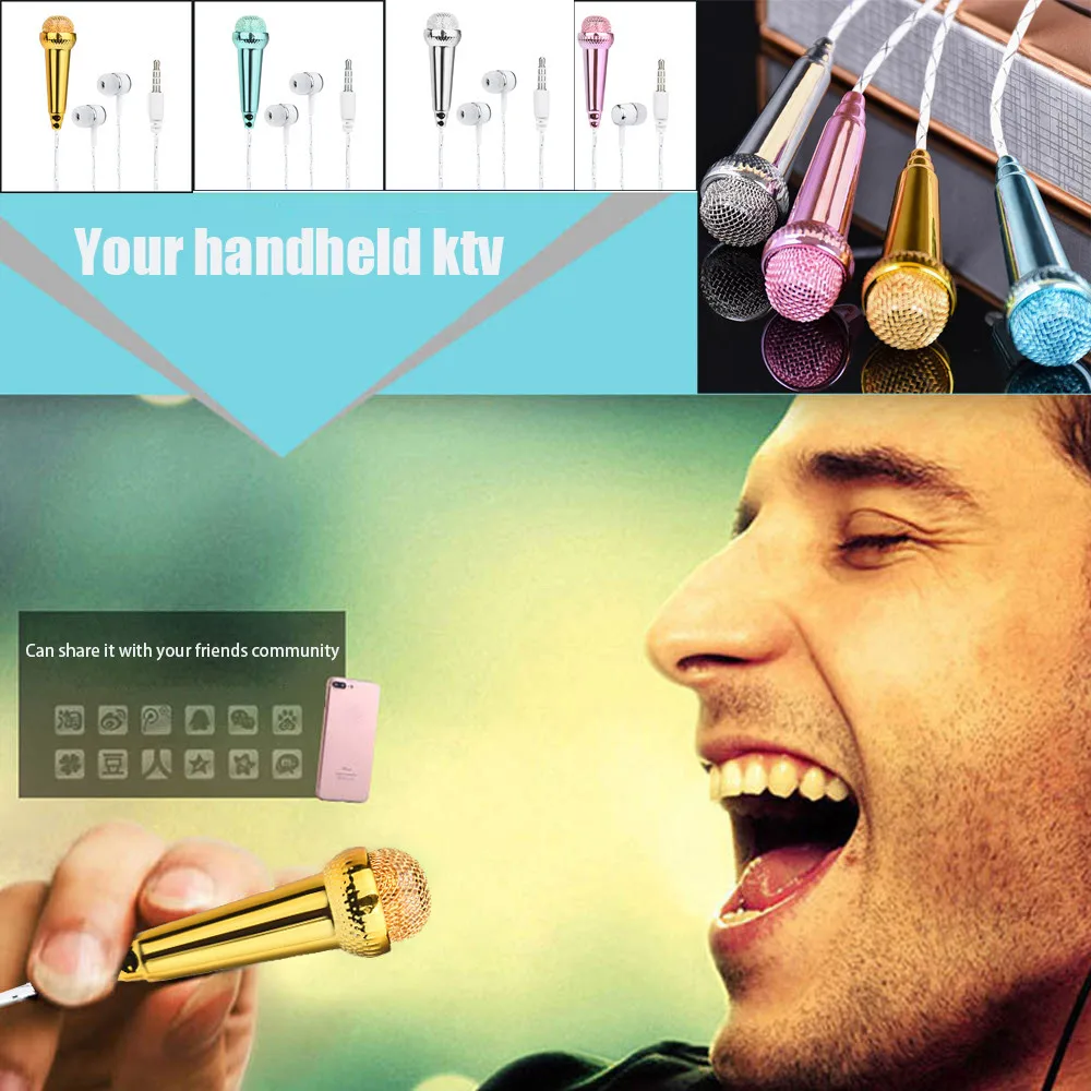 

Mini Karaoke Condenser Microphone With Earphone For Phone Computer Mini PhoneMic for recording, UC, YY, chat, other web chat, 30