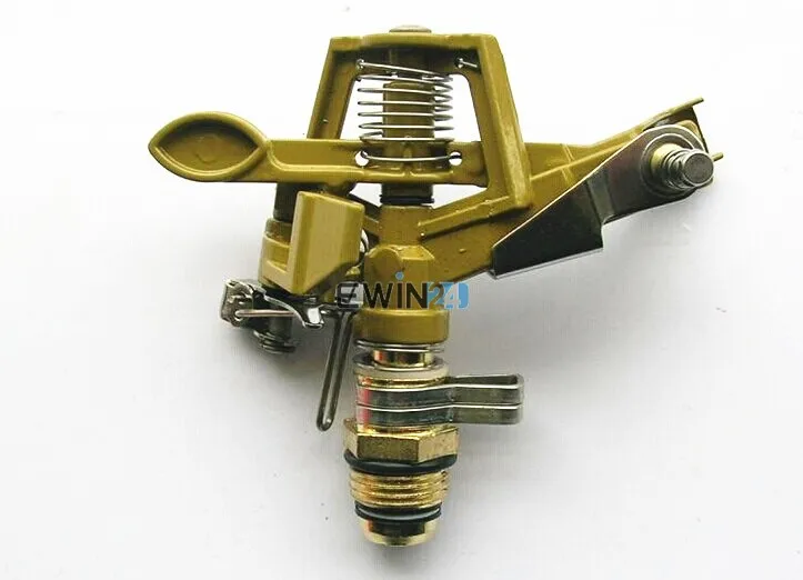 12 Inch Connector Copper Rotate Rocker Arm Water Sprinkler Spray Nozzle Garden Irrigation Sprinkler (3)