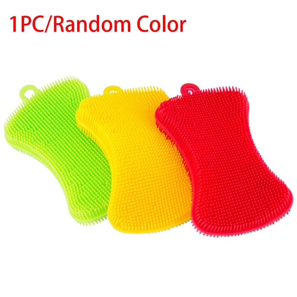 

Dishwashing Brush Cleaning Vegetables Multifunction Kitchen Supplies Silicone Cleaner Tools Tableware Sponge Scrubber