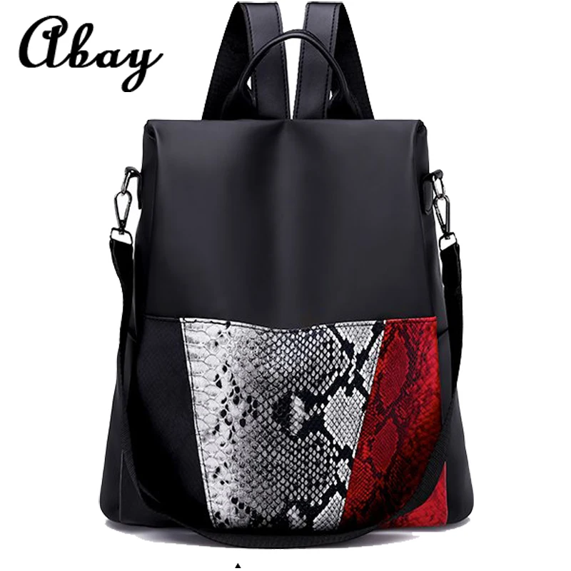 

Fashion backpack women serpentine PU women bag 2018 school bags for teenage girls