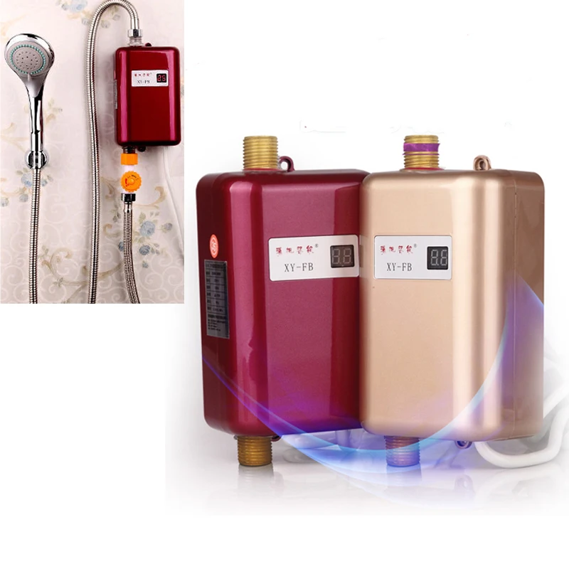 

3800w Mini Instant Water Heater Tankless Electric Bathroom Kitchen Faucet Fast Heating Thermostat Instantaneous Water Heater