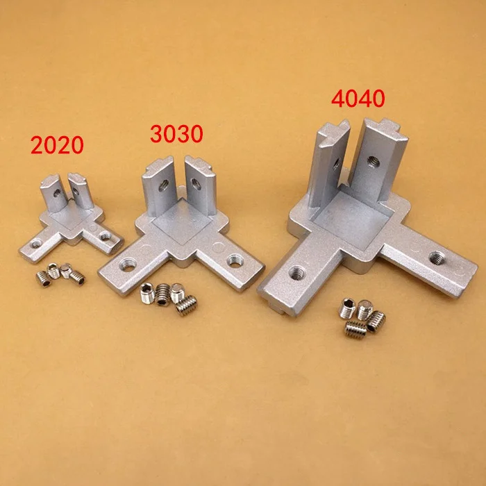 

Concealed 3-way corner connector L type three dimensional connector 4040 profile european standard right angle connector