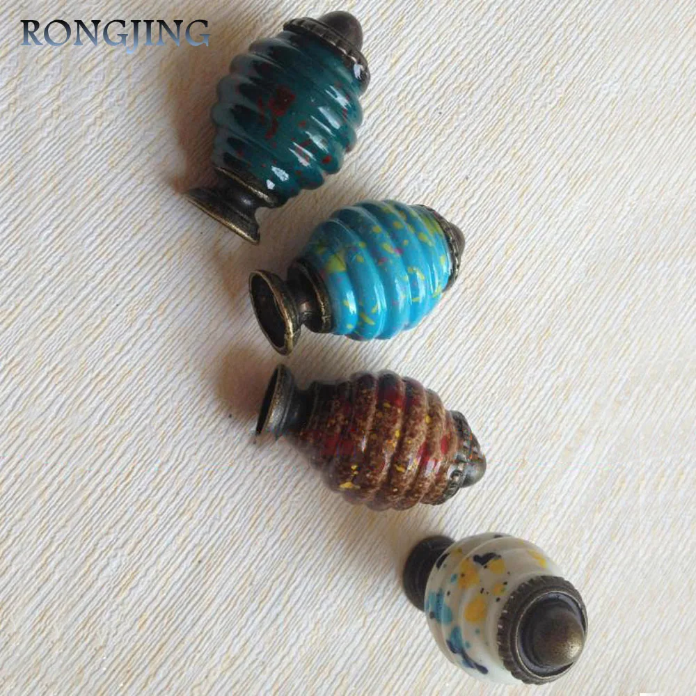 

10pcs Imitation Ceramic Cabinet Drawer Knobs Jewelry Box Handles Kitchen Cabinet Knobs Cupboard Wardrobe Closet Woden Box Pulls