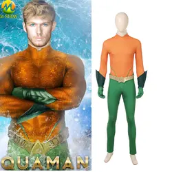 Aquaman косплэй костюм для взрослых для мужчин Артур Карри Орин костюм, полный набор изготовленный на заказ костюм для Хэллоуина