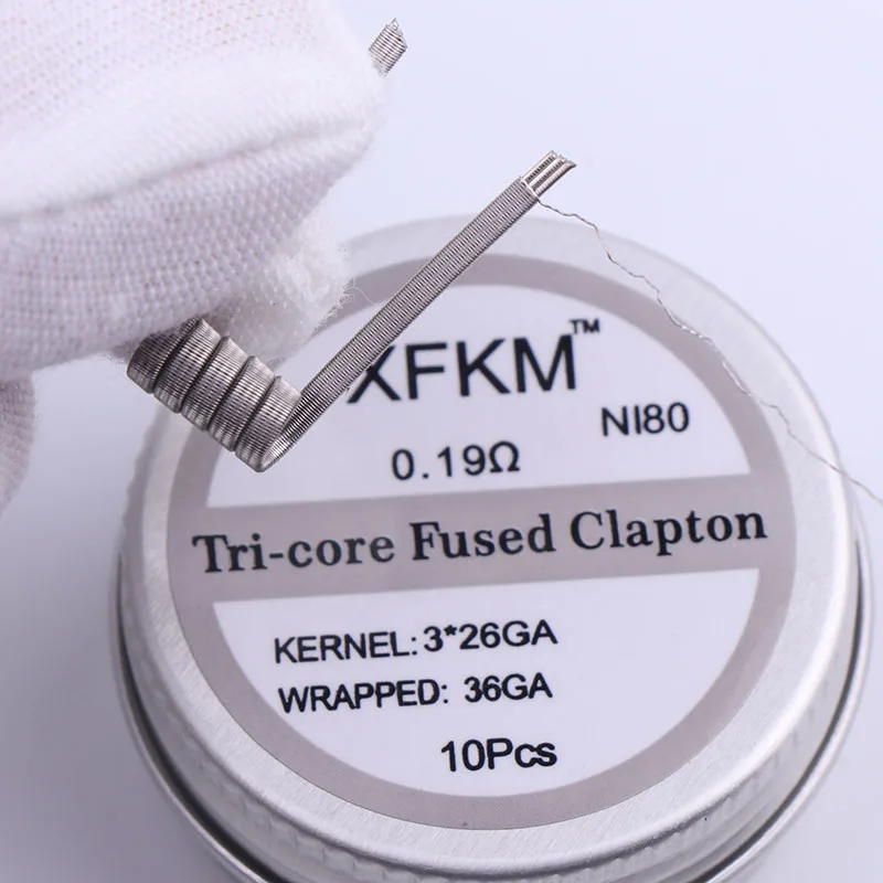 XFKM NI80 высокая плотность Clapton готовые катушки для электронной сигареты RDA RTA RBA атомайзер мод нагревательный провод