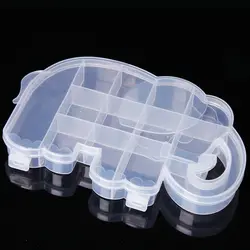 1 шт. милый слон коробка для хранения прозрачный Пластик ювелирных изделий Регулируемая Box Чехол Организатор хранения бусины 2E