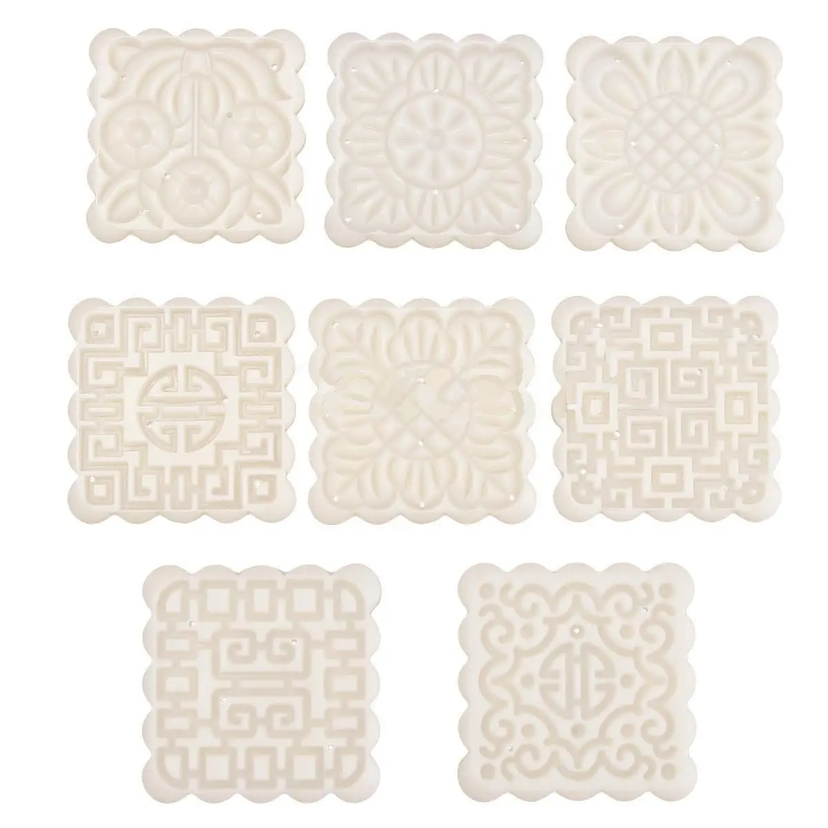 JX-LCLYL Square Baking Mooncake DIY Mold Pastry Biscuit Cake Mould Gadget With 8 Stamps