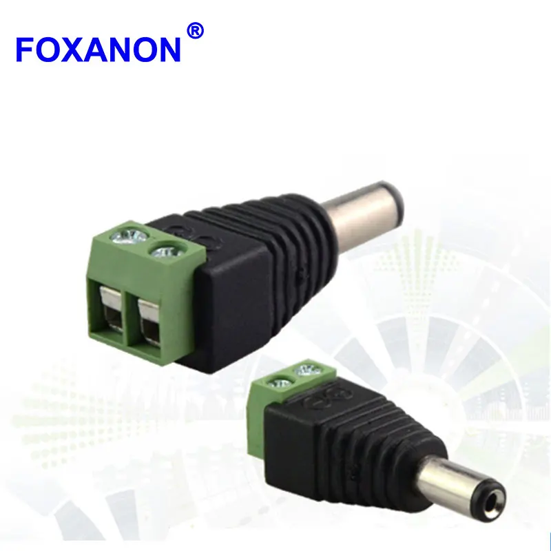 

Foxanon Brand DC Power Male connector Plug Jack Adapter Plug for CCTV DVR 5050 3528 5730 5630 LED Strip Light and G4 Bulb