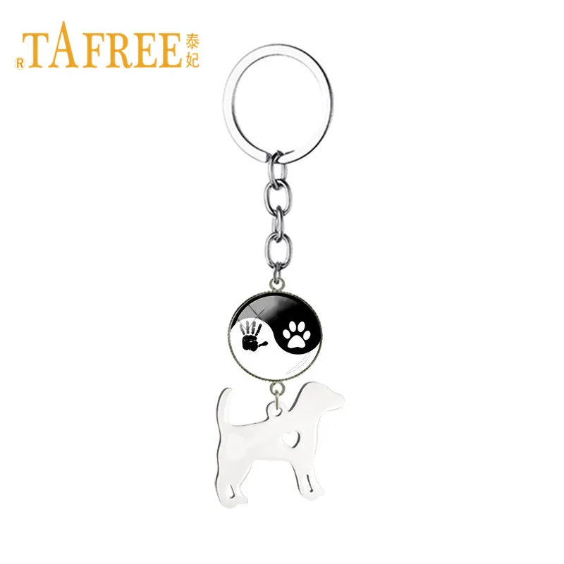 TAFREE винтажный собачий брелок любовь принт лапы питомца UK Beagle для автомобиля