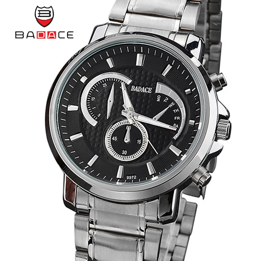 

BADACE Design Business Clock Men Watches Brand Luxury Steel Stainless Male Wrist Quartz Sport Watch Relogio Masculino 9972