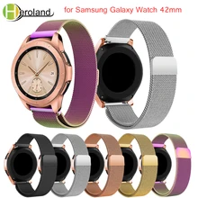 Ремешок из нержавеющей стали для samsung Galaxy Watch 42 мм Миланская петля 20 мм сменный ремешок для наручных часов с магнитной пряжкой Ремешки для наручных часов